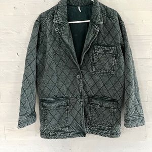 Free People YFB Quilted Green Jacket